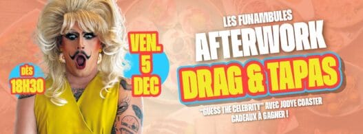 Femme en costume de drag queen pour événement après-work Drag & Step à Nantes.