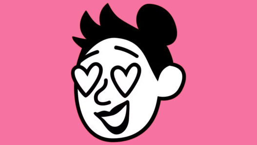 Sourire artistique avec yeux en cœur, illustration moderne adaptée à la ville de Nantes.