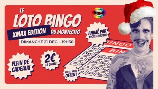 Loto bingo de Noël à Nantes, animation festive avec Jovy Coaster, cartons à 2€, buffet offert, ambiance conviviale.