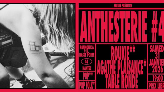 Spectacle musées présentation d'Anthesterie #4 à Nantes avec artistes de pop et folk.