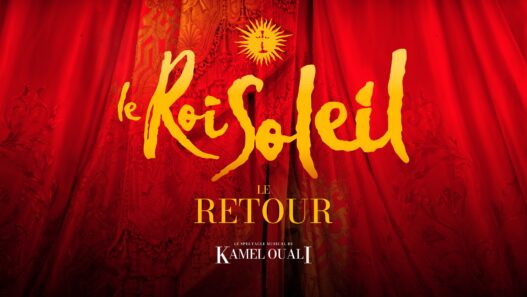 Une affiche colorée pour "le Roi Soleil" spectacle musical de Kamel Ouali à Nantes.