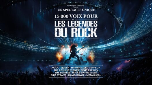 Spectacle rock avec 15 000 voix legends, programme musique légendes du rock à Nantes.