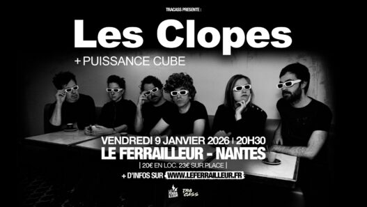 Clopes groupe indie rock Nantes - affiche concert Big City Nantes.