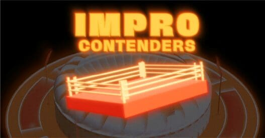 Impact centre-ville Nantes, animation de jeu de combat impromptu sur un ring lumineux.