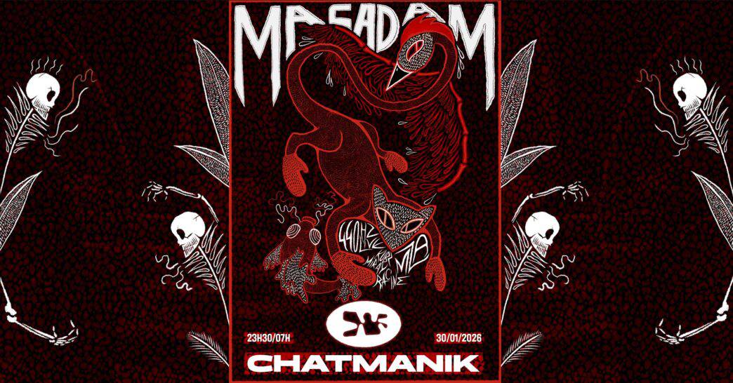 1. Affiche événement techno Chat Manik à Nantes, ambiance sombre et graphique.
