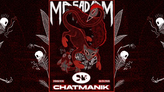 1. Affiche événement techno Chat Manik à Nantes, ambiance sombre et graphique.
