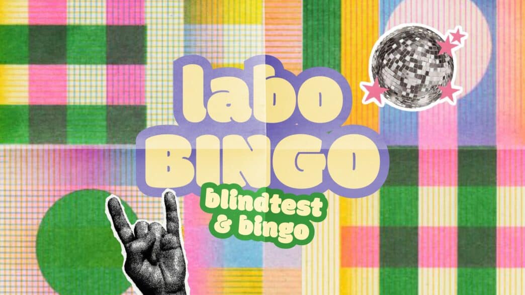 Bingo party colorée avec disco, bingo aveugle et décoration festive.