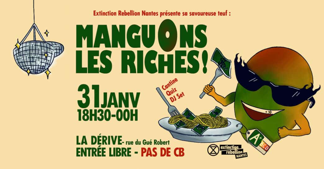 Mangoons les riches festival à Nantes; animation musicale, quiz, cantine, DJ set, dans la ville de Nantes.