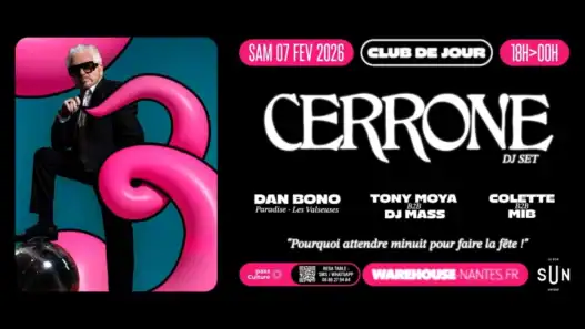DJ Cerrone en soirée à Nantes, évènement musical à ne pas manquer.