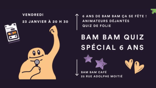 Animation pour la fête de Bac Bac avec quiz spécial 6 ans à Nantes, événement ludique pour enfants.