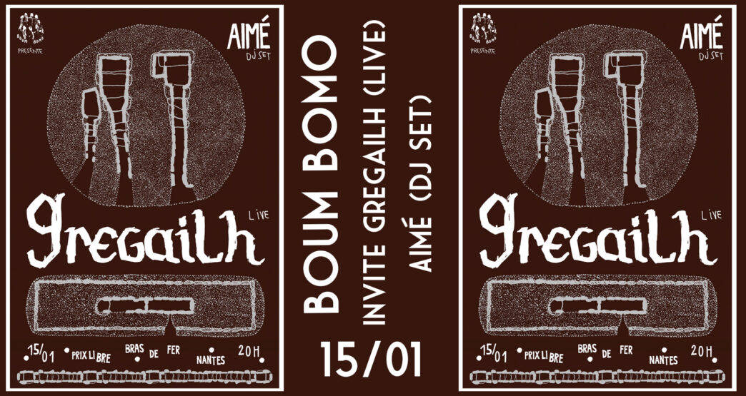 Croquis affichant un concert live de Greg Gailh Live à Nantes, promotion du spectacle Big City Nantes.