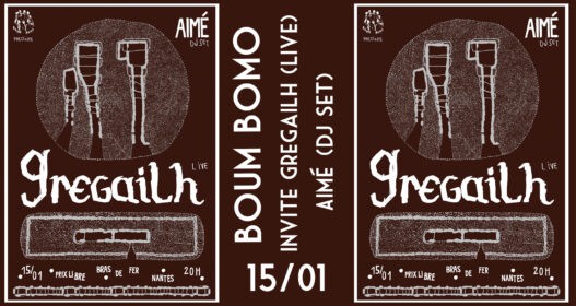 Croquis affichant un concert live de Greg Gailh Live à Nantes, promotion du spectacle Big City Nantes.
