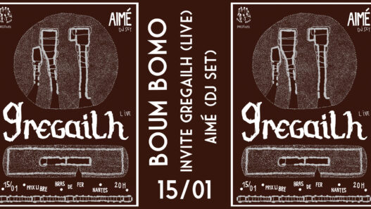 Croquis affichant un concert live de Greg Gailh Live à Nantes, promotion du spectacle Big City Nantes.