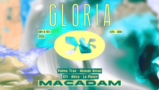 Fête électronique Glorina à Nantes, line-up : Macadam, Palms Trax, Hewan Aman, GTI, Akira, La Plaisir.
