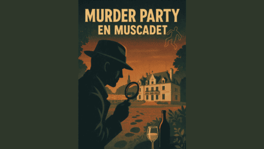 Enquête mystérieuse à Nantes, illustrations évoquant suspense et intrigue.