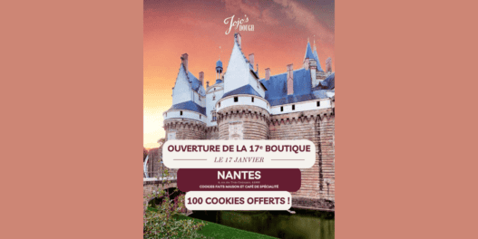 Château à Nantes, ouverture de boutique, cookies gratuits, décoration de château, événement à Nantes.