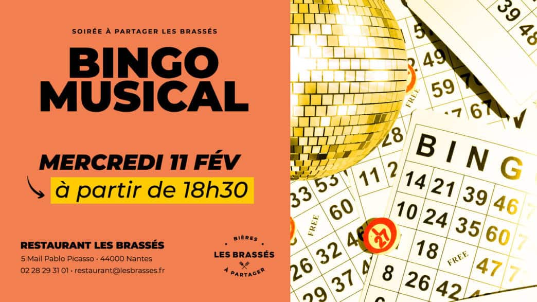 1. Soirée bingo musical à Nantes, animation festive et conviviale pour tous.