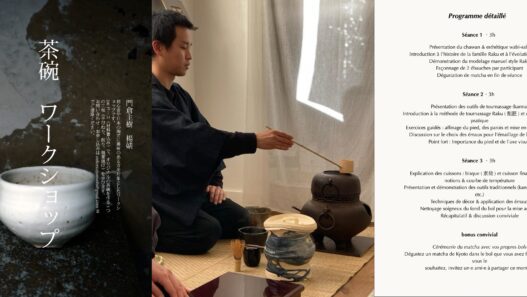 Préparation traditionnelle du matcha dans un cadre japonais authentique.