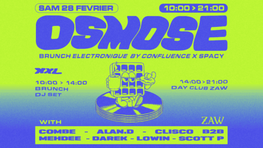 Affiche de l'événement OSMOSE - Brunch Électronique à Nantes, musique et DJ en live.