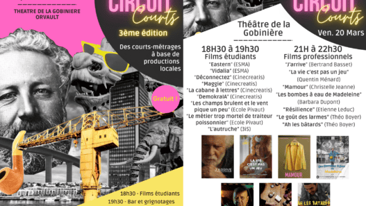 Projection de courts-métrages produits localement lors de l'événement "Circuit Courts" à Nantes.