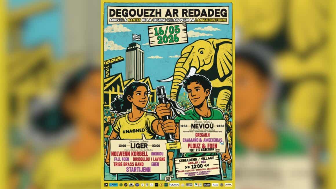 Arrivée à Nantes de la course-relais Redadeg pour la langue bretonne