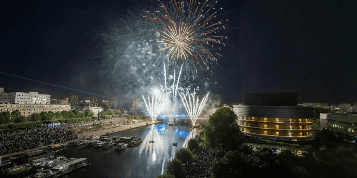 Feu d'artifice du 14 juillet à Nantes.