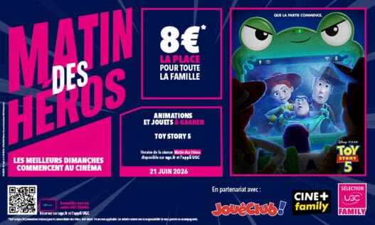 Le Matin des Héros : Tarif réduit, animations et jeux avec Toy Story 5 au cinéma !