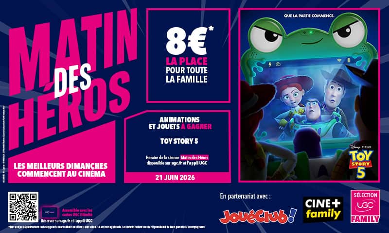 Le Matin des Héros : Tarif réduit, animations et jeux avec Toy Story 5 au cinéma !