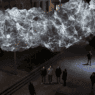Un nuage lumineux géant sous les nefs à Nantes Cloud Memory 4 ©Guillaume Marmin